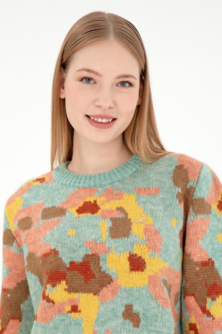 Kadın Su Yeşili Kazak - 50293114012