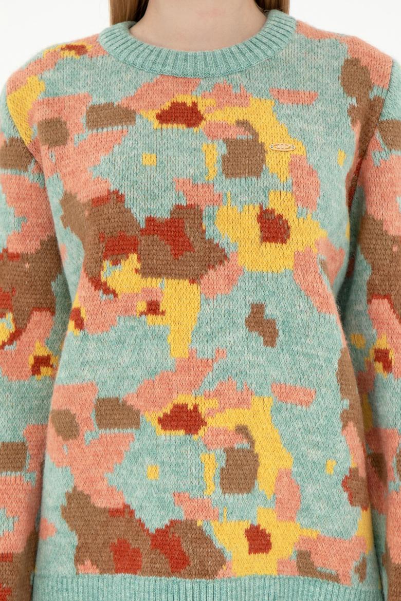 Kadın Su Yeşili Kazak - 50293114012