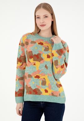 Kadın Su Yeşili Kazak - 50293114012