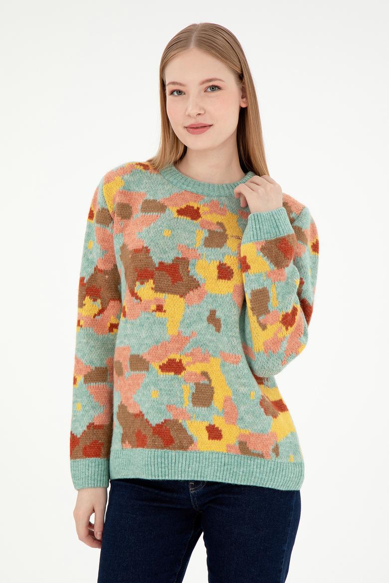 Kadın Su Yeşili Kazak - 50293114012