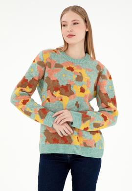 Kadın Su Yeşili Kazak - 50293114012