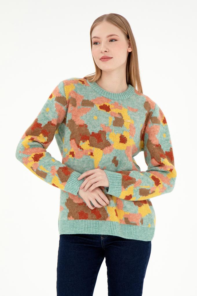 Kadın Su Yeşili Kazak