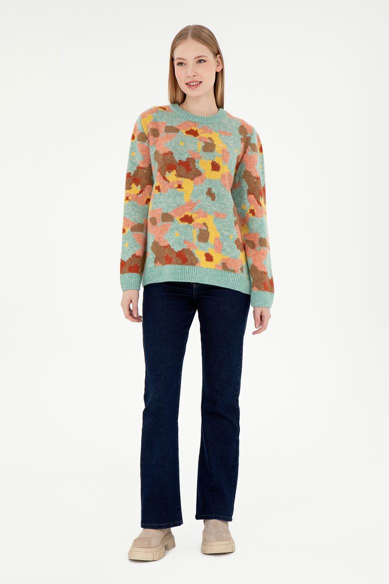 Kadın Su Yeşili Kazak - 50293114012