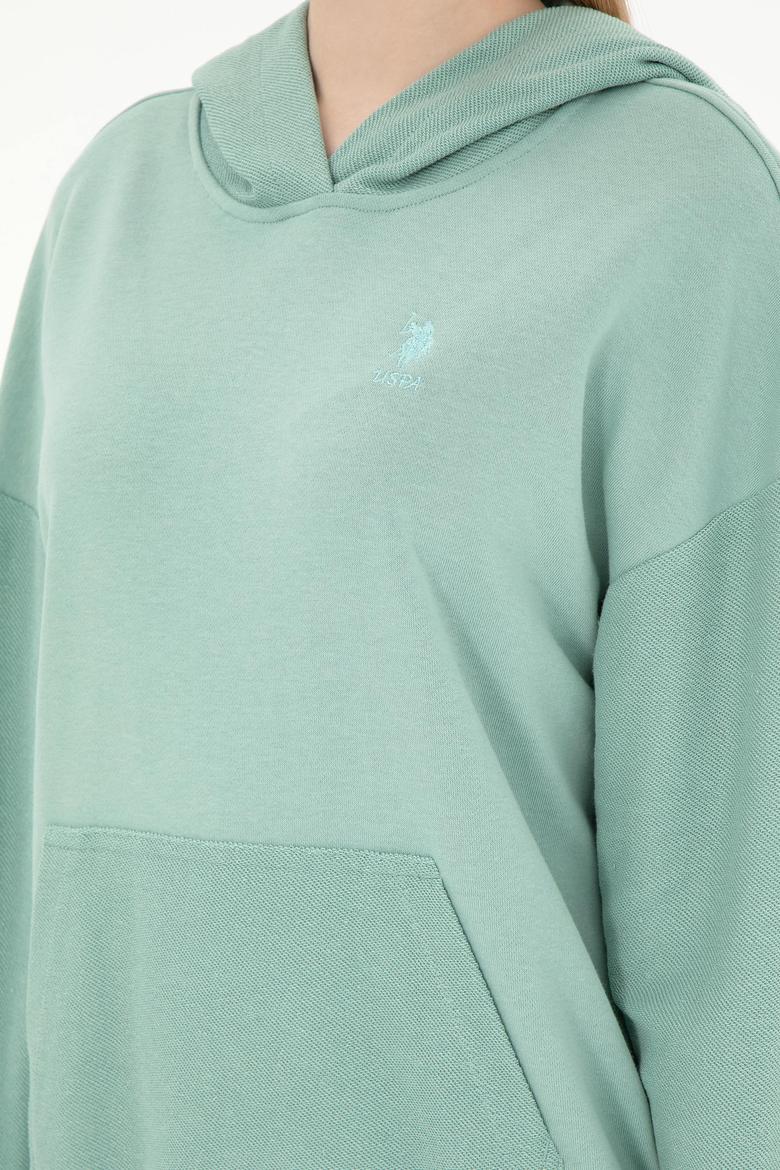 Kadın Su Yeşili Kapüşonlu Sweathırt - 50291264012