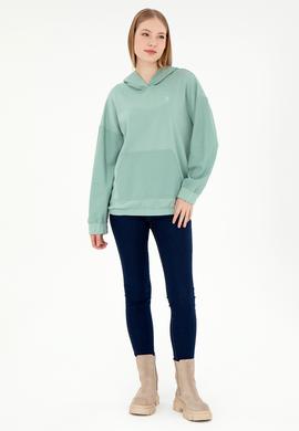 Kadın Su Yeşili Kapüşonlu Sweathırt - 50291264012