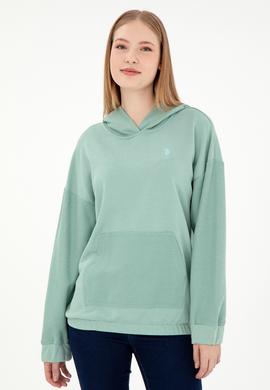 Kadın Su Yeşili Kapüşonlu Sweathırt - 50291264012