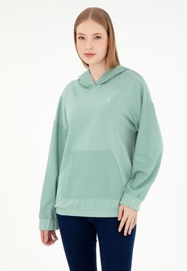 Kadın Su Yeşili Kapüşonlu Sweathırt - 50291264012