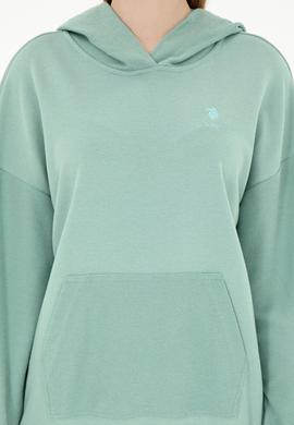 Kadın Su Yeşili Kapüşonlu Sweathırt - 50291264012