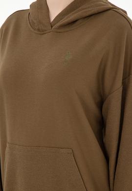 Kadın Haki Kapüşonlu Sweathırt - 50291264008