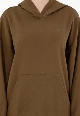 Kadın Haki Kapüşonlu Sweathırt - 50291264008