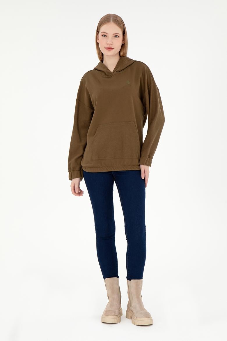 Kadın Haki Kapüşonlu Sweathırt - 50291264008