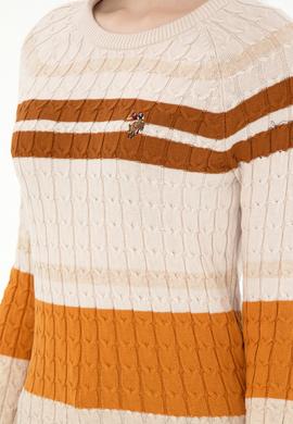 Kadın Taş Melanj Bisiklet Yaka Kazak - 50293151013