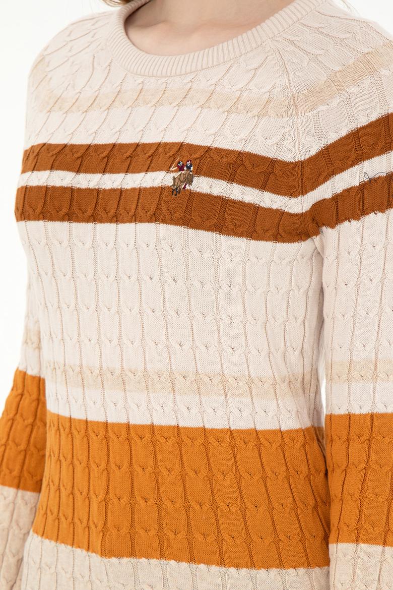 Kadın Taş Melanj Bisiklet Yaka Kazak - 50293151013