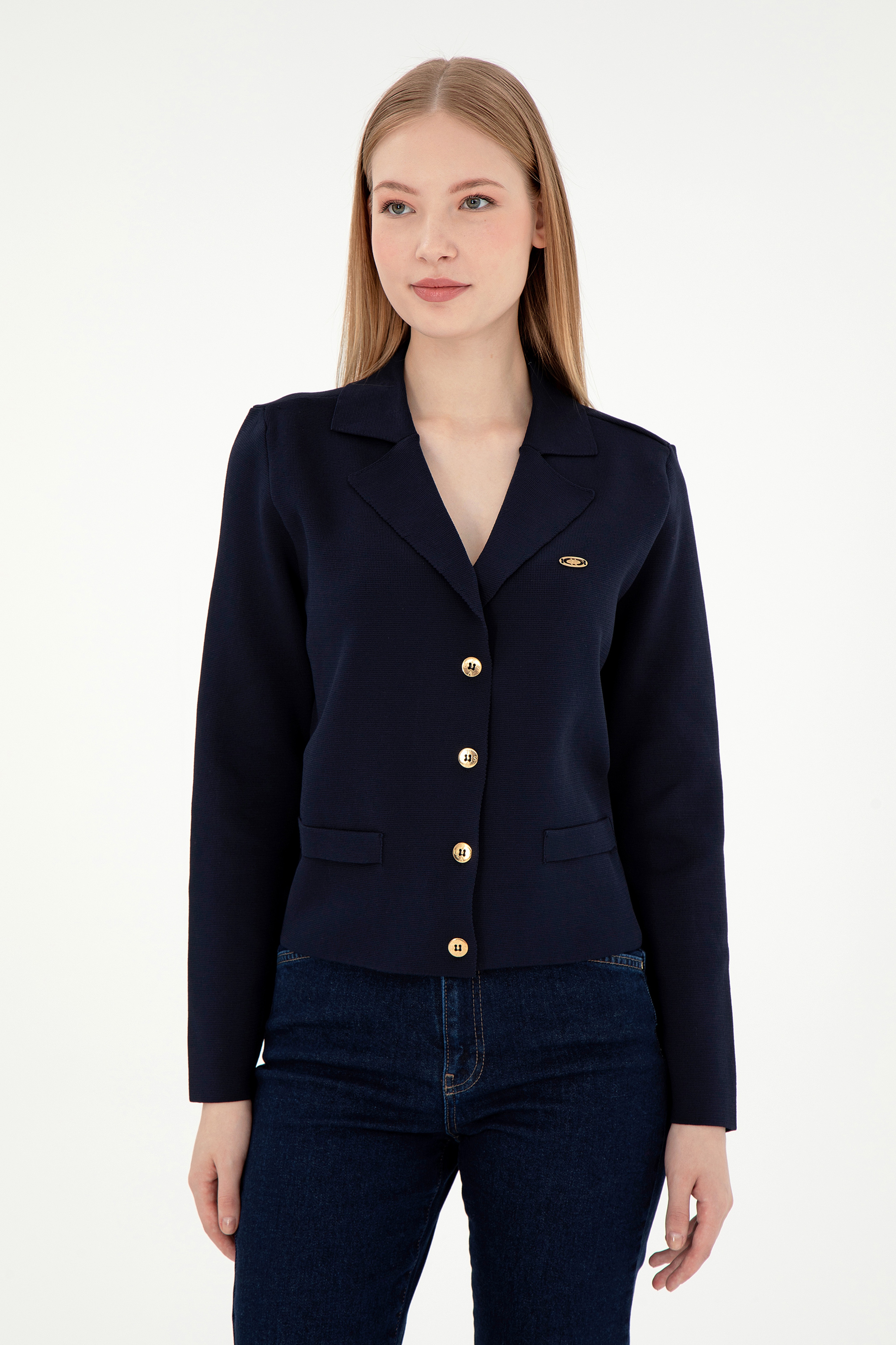 Kadın Lacivert Triko Hırka - Image 3