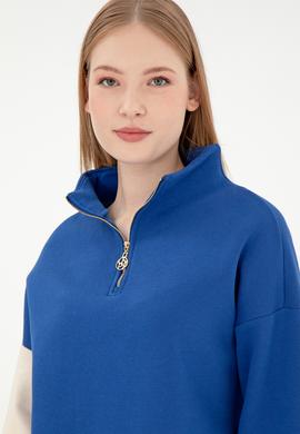 Kadın Saks Sweatshirt - 50292448005