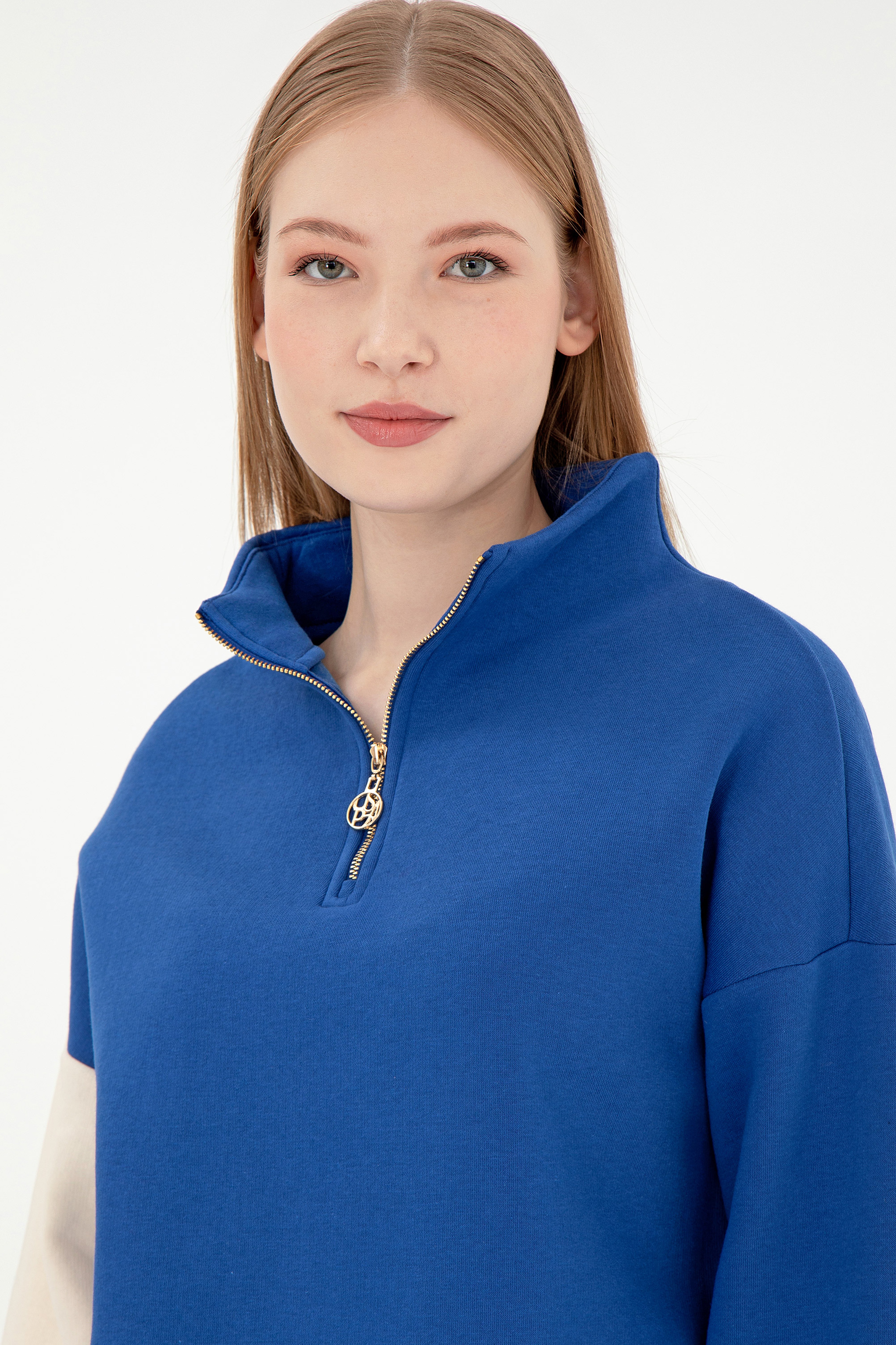 Kadın Saks Sweatshirt - Image 2