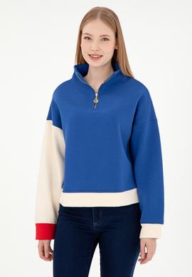 Kadın Saks Sweatshirt - 50292448005