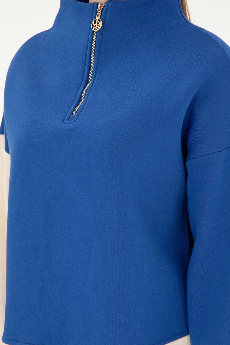 Kadın Saks Sweatshirt - 50292448005