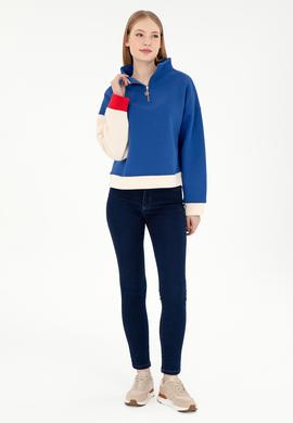Kadın Saks Sweatshirt - 50292448005