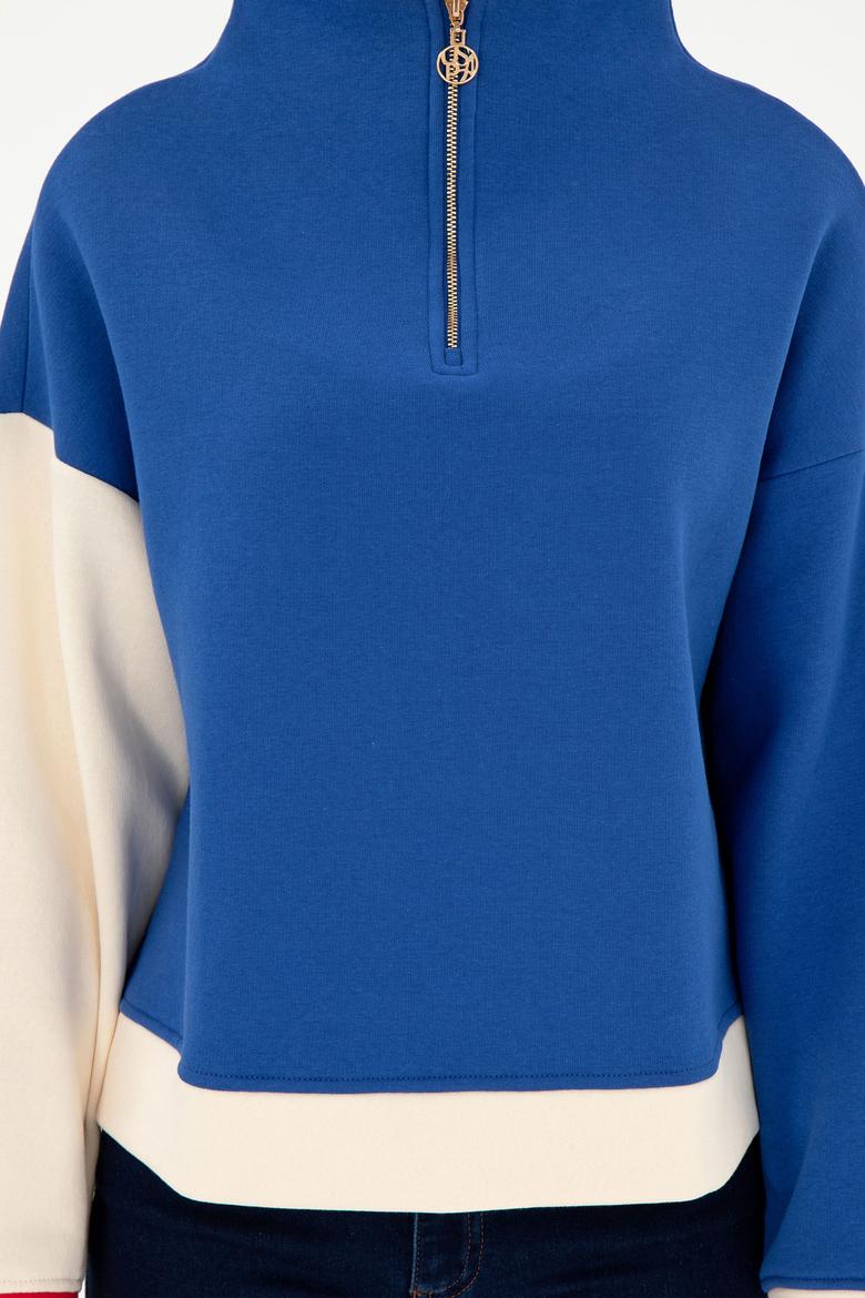 Kadın Saks Sweatshirt - 50292448005