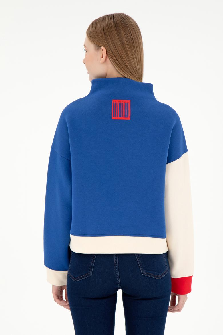 Kadın Saks Sweatshirt - 50292448005