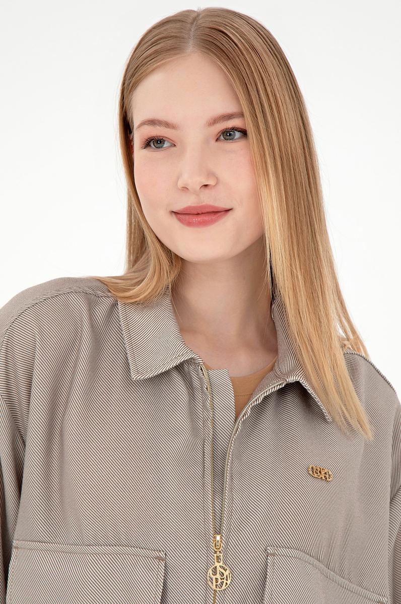 Kadın Camel Uzun Kollu Gömlek