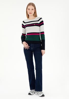 Kadın Lacivert Bisiklet Yaka Kazak - 50293151021