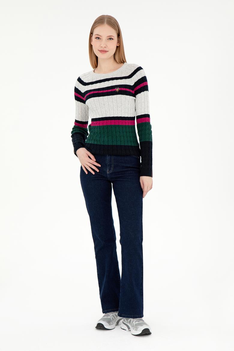 Kadın Lacivert Bisiklet Yaka Kazak - 50293151021