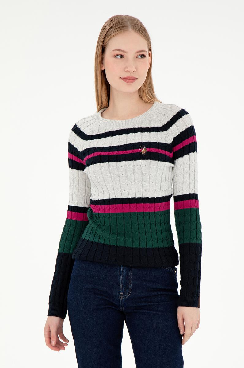 Kadın Lacivert Bisiklet Yaka Kazak