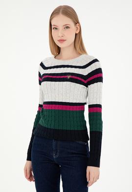 Kadın Lacivert Bisiklet Yaka Kazak - 50293151021