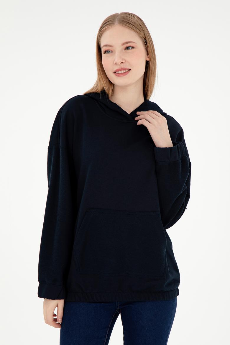 Kadın Lacivert Kapüşonlu Sweathırt - 50291264026