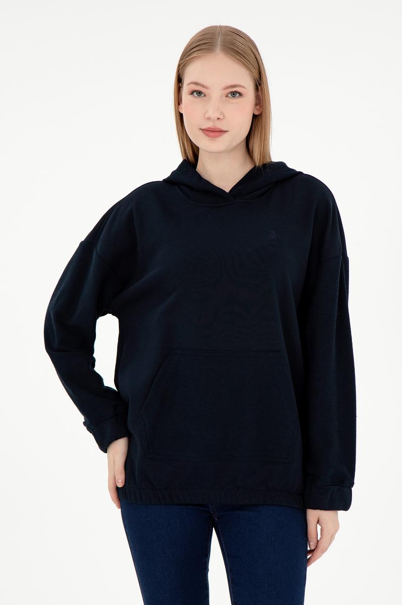 Kadın Lacivert Kapüşonlu Sweathırt