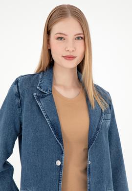 Kadın Açık Mavi Jean Gömlek - 50291133003