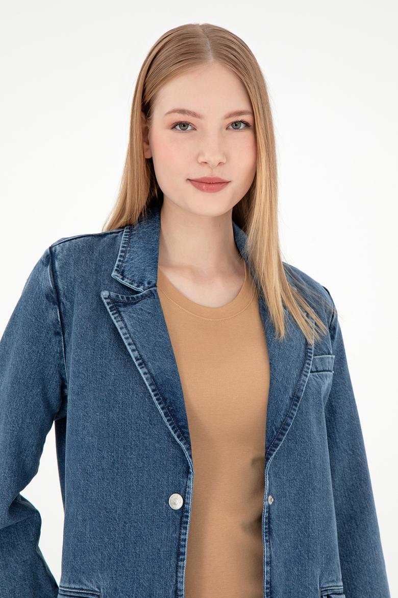 Kadın Açık Mavi Jean Gömlek - 50291133003