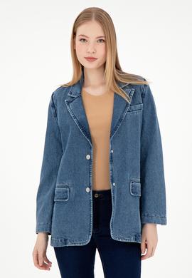 Kadın Açık Mavi Jean Gömlek - 50291133003