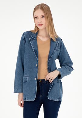 Kadın Açık Mavi Jean Gömlek - 50291133003