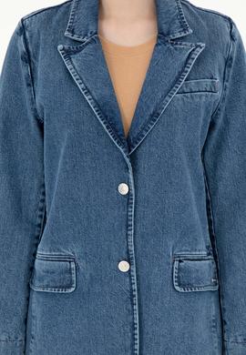 Kadın Açık Mavi Jean Gömlek - 50291133003