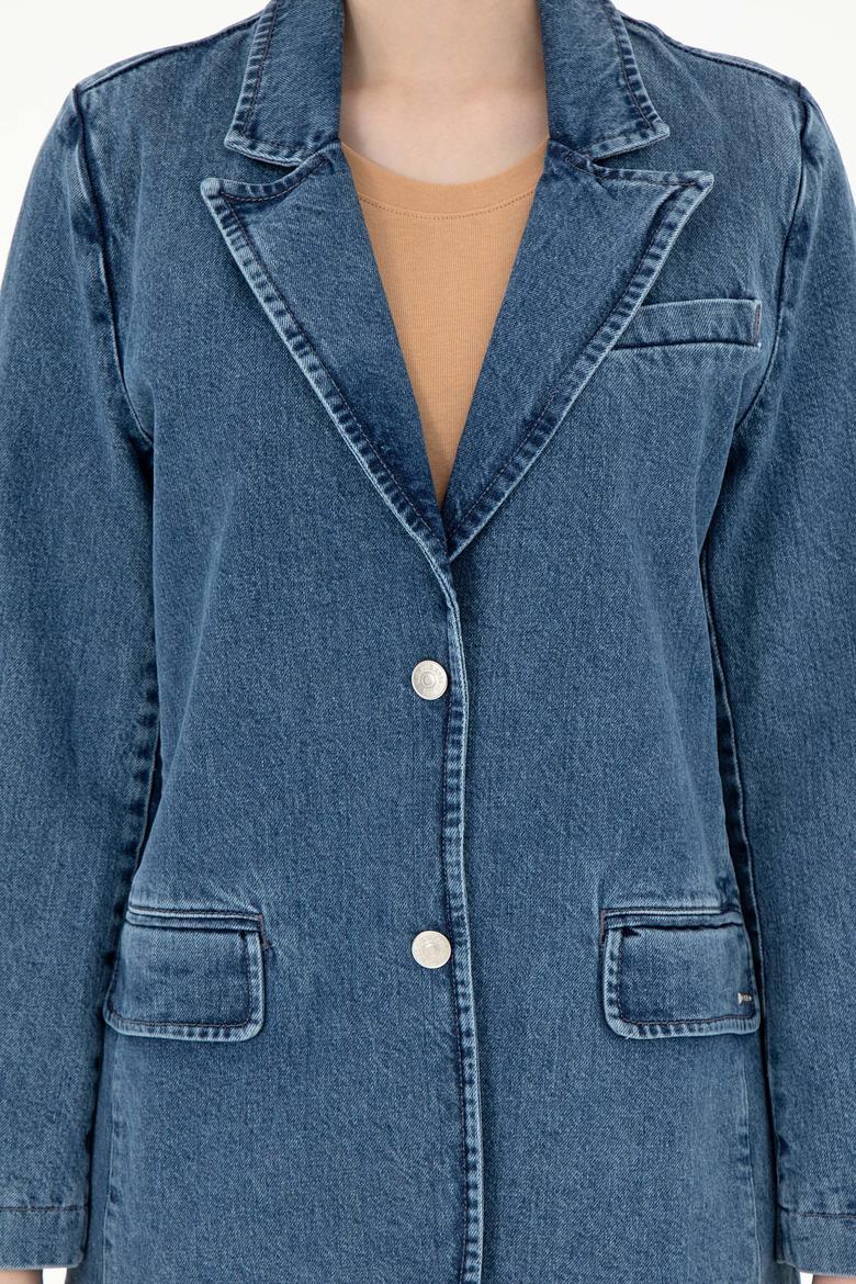 Kadın Açık Mavi Jean Gömlek - 50291133003