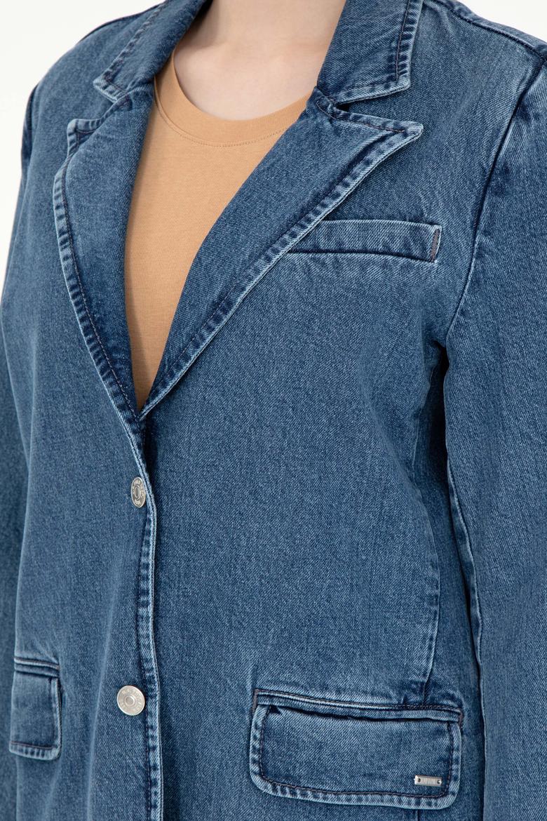 Kadın Açık Mavi Jean Gömlek - 50291133003