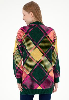 Kadın Koyu Yeşil Triko Hırka - 50293097014