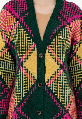 Kadın Koyu Yeşil Triko Hırka - 50293097014