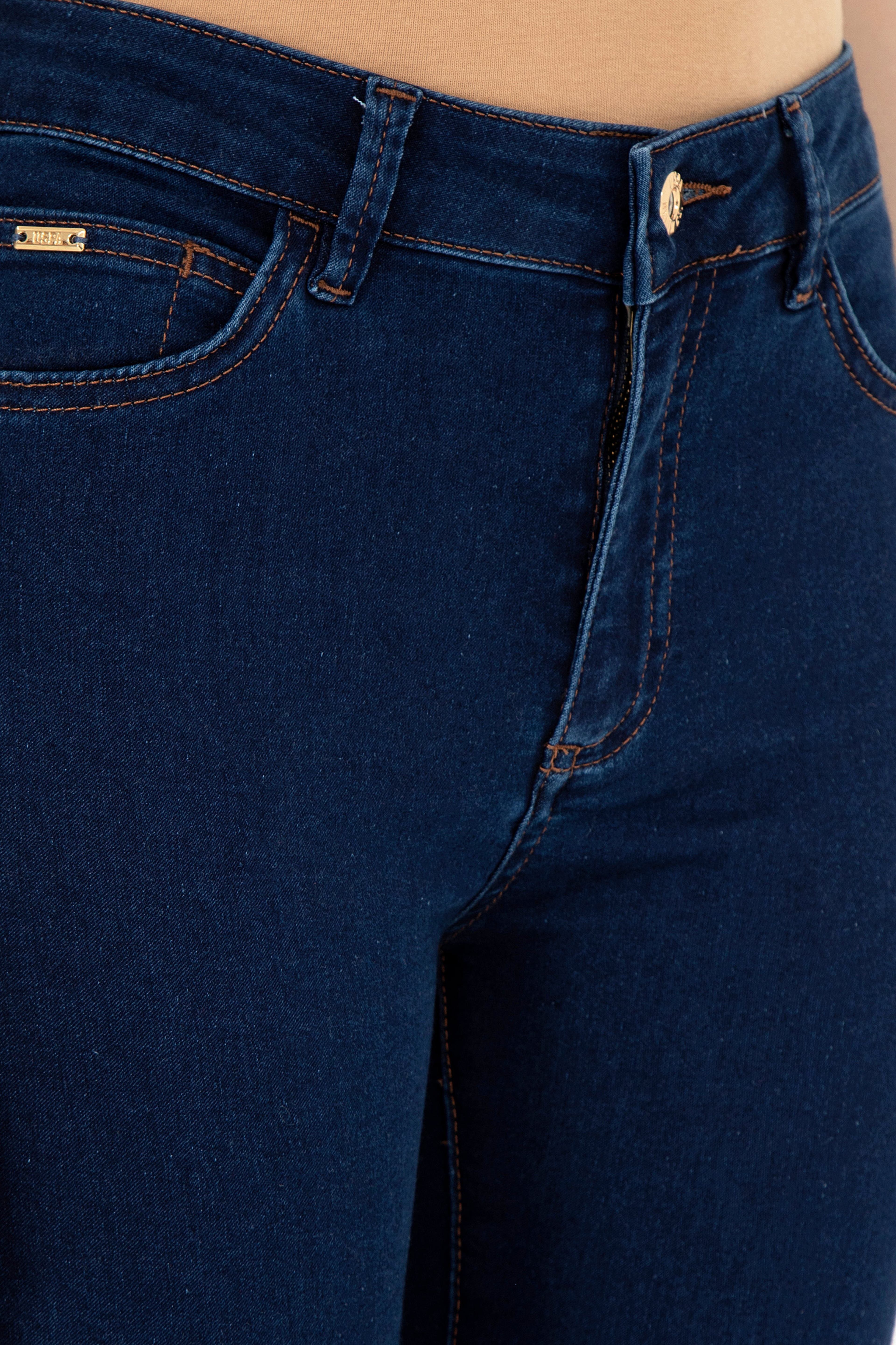 Kadın Koyu Mavi Toothpick Fit Jean Pantolon