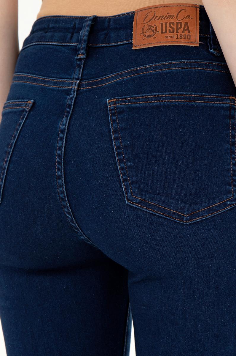 Kadın Koyu Mavi Toothpick Fit Jean Pantolon