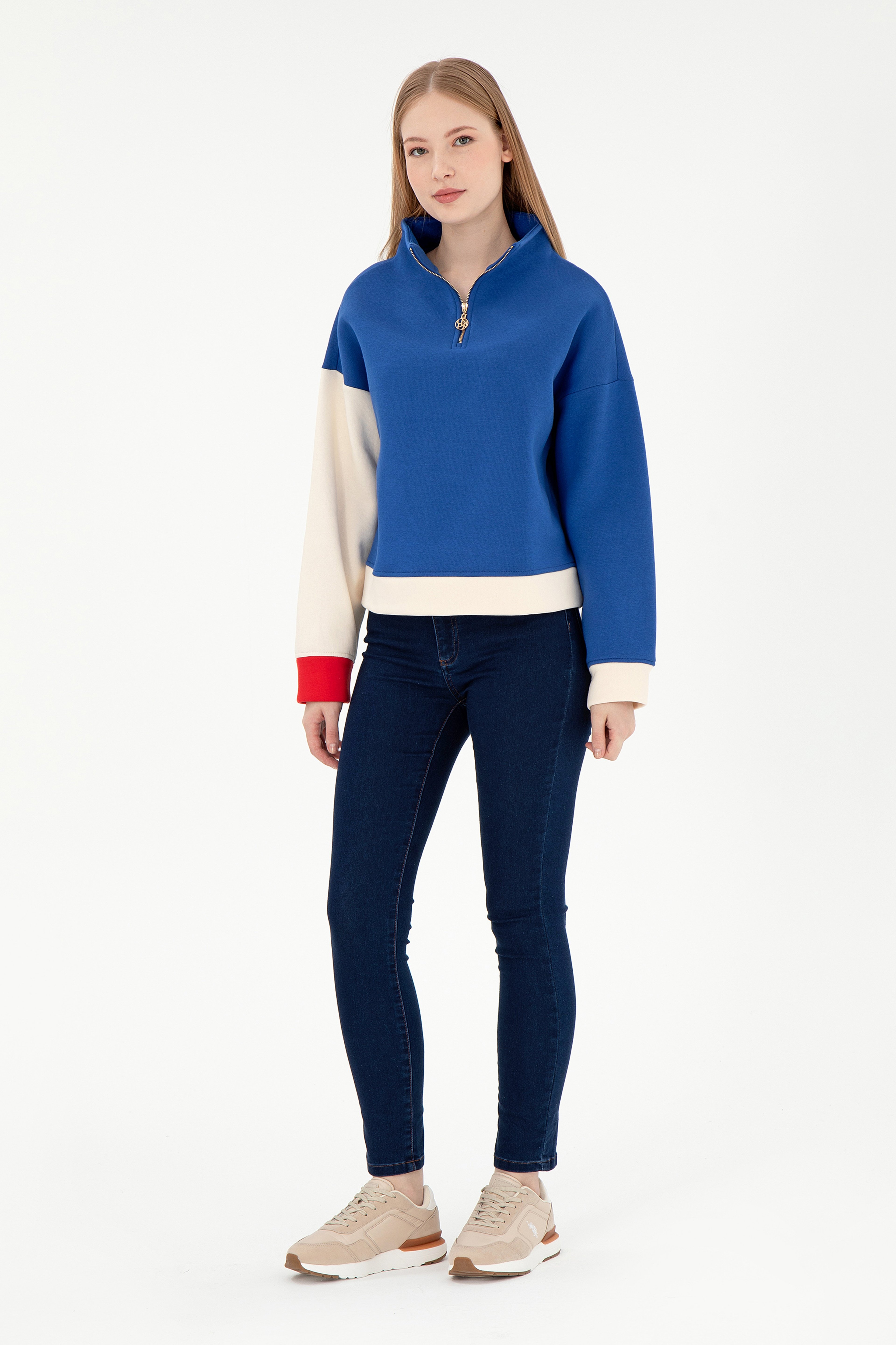 Kadın Koyu Mavi Toothpick Fit Jean Pantolon - Image 1