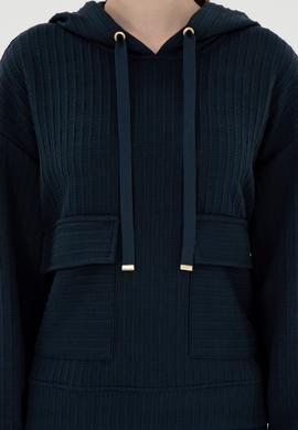 Kadın Lacivert Kapüşonlu Sweatshirt - 50297202005