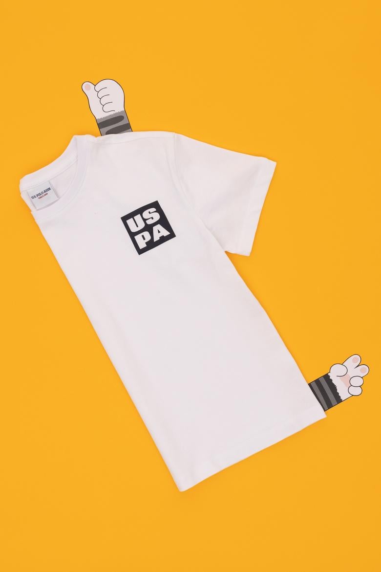 Erkek Çocuk Beyaz Comfort Basic Bisiklet Yaka Tişört