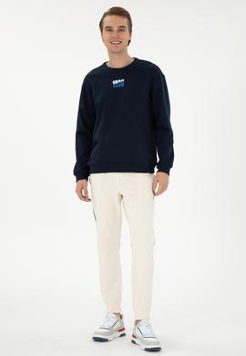 Erkek Comfort Fit Bisiklet Yaka Lacivert Sweatshirt - 50293430039