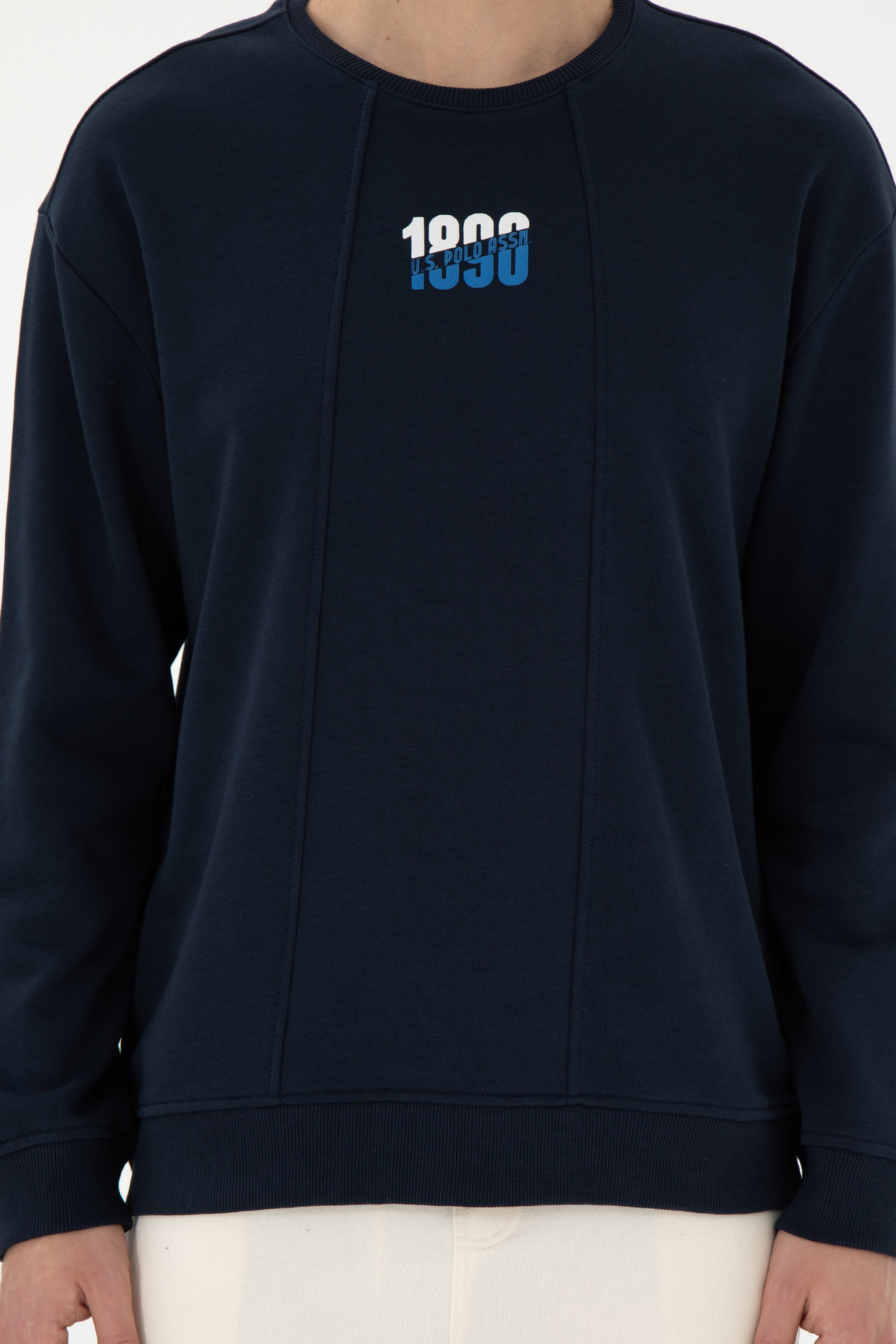 Erkek Comfort Fit Bisiklet Yaka Lacivert Sweatshirt