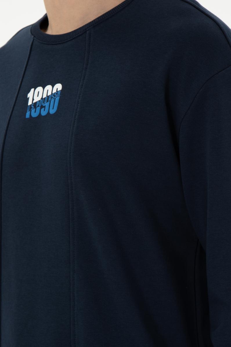 Erkek Comfort Fit Bisiklet Yaka Lacivert Sweatshirt