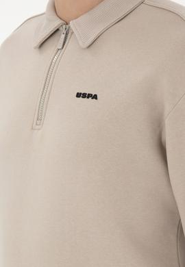 Erkek Comfort Fit Yarım Fermuarlı Taş Basic Sweatshirt - 50298265043